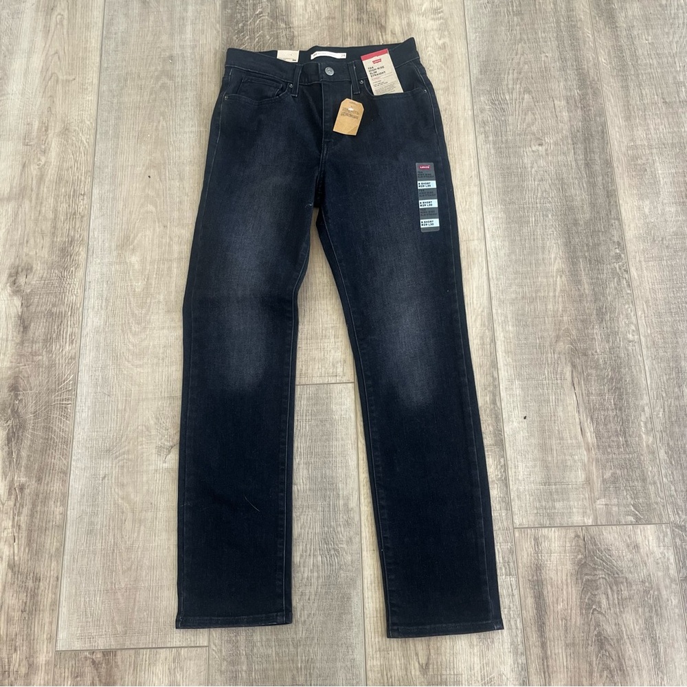 NWT LEVIS 724 High Rise Slim Straight Black Jeans 8 Short - Tag W29 L30/ W28 L29